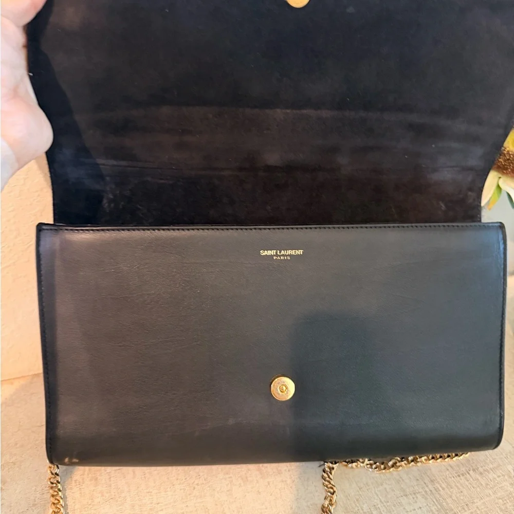 Yves Saint Laurent Black Leather Clutch - Picture 3 of 10